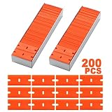FOSHIO 200Pcs 1.5" Plastic Razor Blades for Safety Titan Scraper, Double Edged Plastic Scraper Blades Remove Decals/Stickers/Adhesive Label/Clean Glass