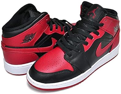 aj 1 mid black gym red