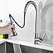Comllen Best Commercial Single Handle Pull Out Sprayer Stainless Steel Kitchen Sink Faucet, Pull Down Kitchen Faucets Brushed Nickel