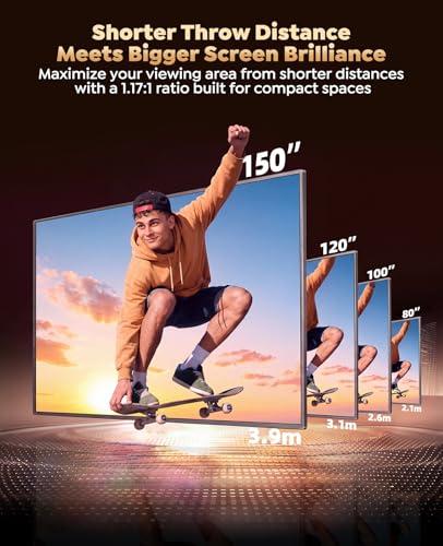 Smart Projector with Google TV, 1200 ANSI Native 1080P 4K Decode Home Cinema Projector Movie Short Throw with 360 Stand, 30W Speaker, AI Auto Focus, 6D Keystone, HDR10 Projectors for Bedroom, Outdoor