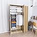 MAX Houser 5 Shelf Hanging Closet Organizer, Space Saver, Cloth Hanging Shelves with 4 Side Pockets, Foldable, Grey