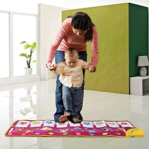 ALANGDUO Piano Musical Mats, Kids Children Touch Play Game Dance Music Animal Blanket Carpet Mat, Boys Girls Baby Early Education Toys