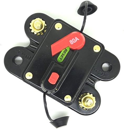 Yihaoel Car Audio Stereo 12V Dc Circuit Breaker Replace Fuse 12Vdc 80 Amp 80A