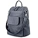 UTO Women Backpack Purse 3 ways PU Washed Leather Ladies Rucksack Shoulder Bag Grey