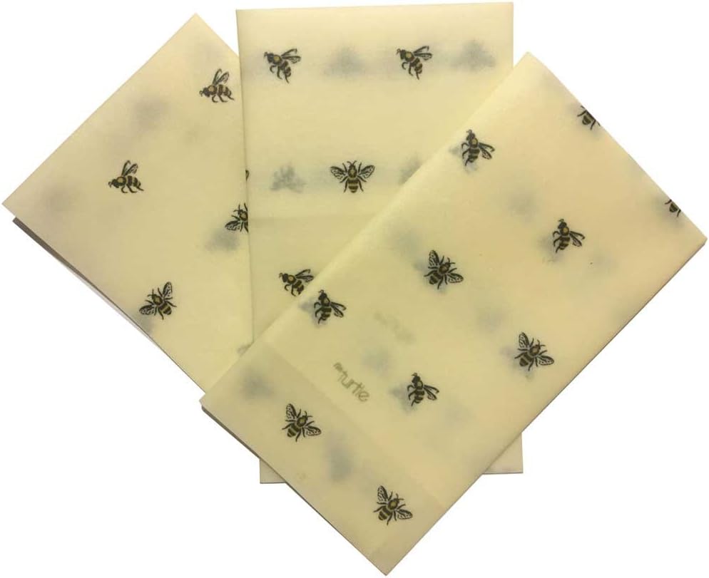 Nth Turtle Cling Cloth Beeswax Food Wrap - Variety Pack - All Natural Reusable Food Wrap Made In the UK - 3 handy sized wraps - small, medium and large