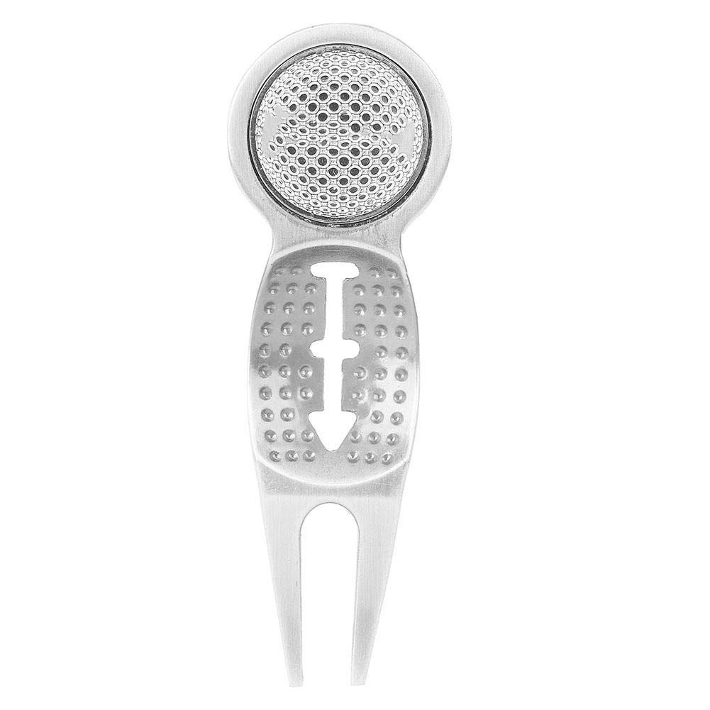 RiToEasysports Divot Repair Tool,Zinc Alloy Divot Tool with Detachable Ball Marker for Practice (Silver)