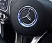 iJDMTOY (1) Sports Blue Aluminum Steering Wheel Center Decoration Cover Trim For 2015-up Mercedes C E CLA GLA GLC GLE Class