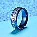 King Will Dragon Men Women 8mm Tungsten Carbide Ring Blue Carbon Fiber Silver Celtic Dragon Inlay Wedding Band