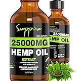 SUPPOU Hemp Oil for Anxiety Relief - 25000 MG - Premium Seed Grade - Natural Hemp Oil for Better Sleep, Mood & Stress - Improve Health - Vitamins & Fatty Acids