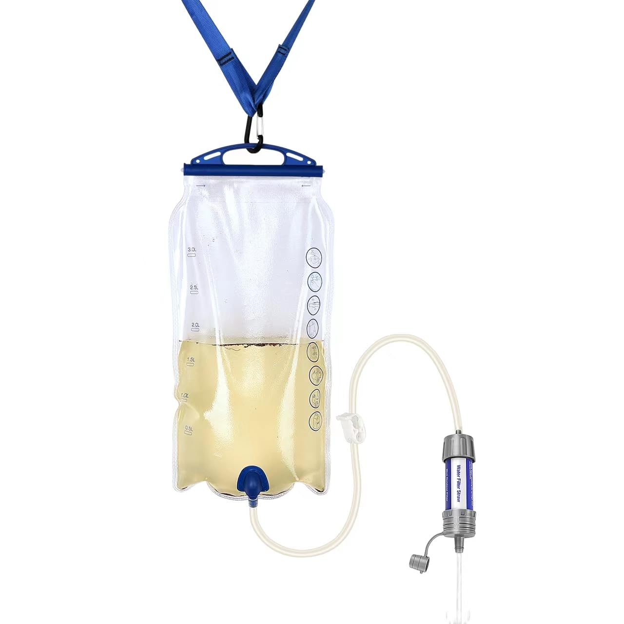 Photo 1 of MAGACEA Gravity Water Purifier, Water Filtration System with 3L Gravity Bag and 0.01 Micron Straw Filter, Versatile Use, for Hiking, Camping and Outdoor Activities.