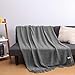 LANGRIA Throw Blanket Soft Decorative Knitted Blanket with Tassels Attractive Wavy Pattern Warm and Lightweight for Sofa Coach Bed at Home and Outdoor Machine Washable Eco-Friendly (50x60-Inch, Gray)