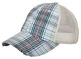 Mega Cap Plastic Snap Plaid Trucker Cap