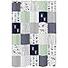 Sweet Jojo Designs Navy Blue, Mint and Grey Woodsy Animal Geometric Arrow Boys Kids Bathroom Fabric Bath Shower Curtain