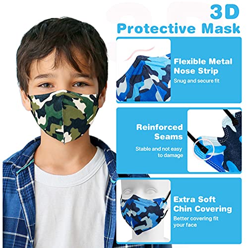 XDX KN95 Face Masks for Kids, 25PCS Individually Wrapped Camo