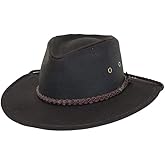 Outback Trading Company Unisex 1486 Grizzly UPF 50 Waterproof Breathable Western Cotton Oilskin Hat
