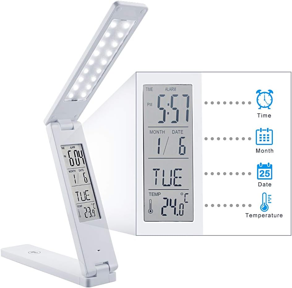 touch table lamp with clock