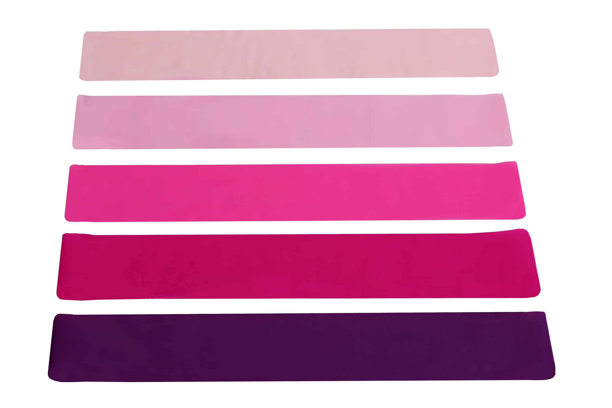 5 Resistance Bands Set - Premium Quality Natural Latex, Non-Toxic, Skin-Friendly, Ideal for Yoga, Pilates, Strength Training, and Injury Recovery (Pink/Purple Shade)