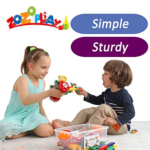 ZoZoplay STEM Learning Toy Engineering Creative Construction Building Blocks Kids Educational Toy Set for Boys and Girls Ages 3 4 5 6 7 8 9 Yr Old (80 PCS)