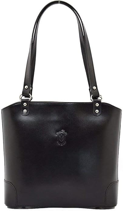 Vera Pelle Elegant Italian handbag on a natural leather frame, classic