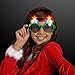 Glitter Christmas Tree Light Up Flashing LED Sunglasses