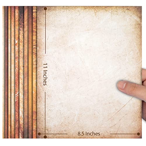 Koogel 220 Sheets Vintage Stationery Paper, Old Fashion Letter Paper 11 x 8.5 Inch Antique Looking Paper 10 Designs for Writing Calligraphy Scrapbook Wedding Invitation Printing