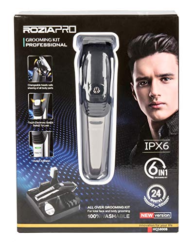 Beard Trimmer for Men Hair Clippers 6 in 1 Hair Trimmer Pro Haircut Kit Cordless USB Rechargeable Waterproof Fast Charge