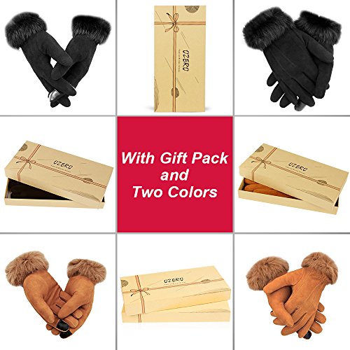 image for OZERO Touch Screen Gloves Ladies and Girls Fleece Thermal Gloves with 