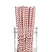 Dress My Cupcake 25-Pack Vintage Paper Straws, Coral Chevron
