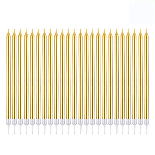 1 Belleone+Long+Gold+Birthday+Candles