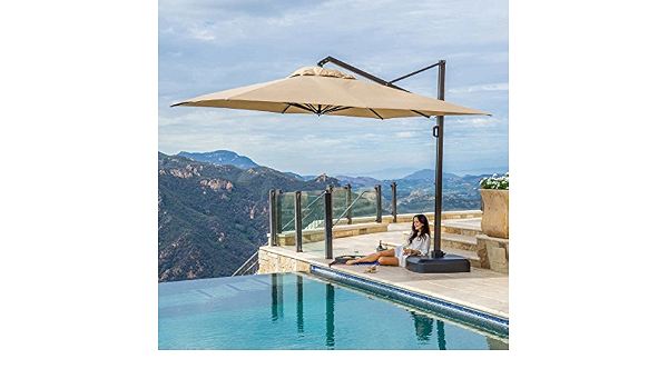 Amazon Com Portofino 12 Grand Resort Sunbrella Fabric Umbrella Beige Garden Outdoor