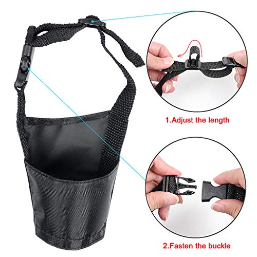 ewinever 5Pcs/Set Adjustable Breathable Safety Small Medium Large Extra Dog Muzzles for Anti-Biting Anti-Barking Anti-Chewing Safety Protection(Black) - Thumbnail 5