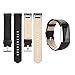 iGK Leather Replacement Bands Compatible for Fitbit Charge 2, Genuine Leather Wristbands Black