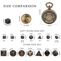 DND 6mm Micro Polyhedral Dice Set with Pocket Watch