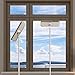 Elvoes Window Squeegee, Extendable Microfiber Sponge Window Squeegee Cleaner, Telescopic Window Wiper with Pole, Window Cleaning Tools for House/Car/Glass