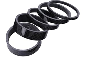 Totority Bike Stem Spacers 31.8Mm Carbon Fiber 5Pcs Set Including Multiple Thickness Fork Rings for Cycling