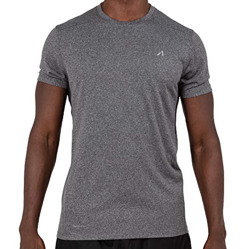 Alive Men's Tee Shirt Active Quick Dry Workout Short Sleeve Shirts (Medium, Obsidian Heather) - Thumbnail 7
