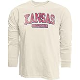 Blue 84 NCAA Unisex-Adult NCAA Officially Licensed Long Sleeve T-Shirt Ivory Dyed Ringspun Vintage