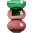 Cloudnola Bubble Reversible Glass Flower Vase, Green and Pink, 16" Height x 10" Dia, Home, Centrepiece, Wedding, Gift, and Event Decor (Extra Large)