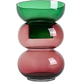 Cloudnola Extra Large Bubble Reversible Glass Flower Vase, Green and Pink, 16" Height x 10" Dia, Home, Centrepiece, Wedding, Gift, and Event Decor