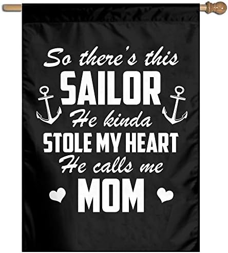 100% Polyester Fiber Navy Mom Sailor Stole My Heart Decal Vertical Flag Of Demonstration27 X 37 Inche