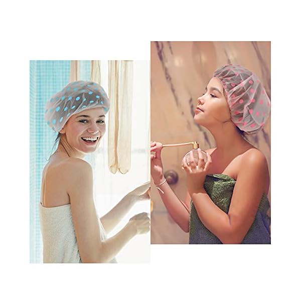 Shower-Caps-3-Packs-Waterproof-Shower-Cap-for-Women-Reusable-Shower-Hat-Bath-Caps-with-Elastic-Band-Large-Plastic-Long-Hair-Environmental-Protection-Hats-for-Ladies-Girls-Kids-Spa-Salon Shower Caps 3 Packs, Waterproof Shower Cap for Women Reusable Shower Hat Bath Caps with Elastic Band, Large Plastic Long…