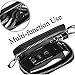 Wall Stickz Black Leather Car Key Case Remote Control Package Auto Key Chains fit Cadillac Accessory