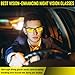 Night Driving Glasses Anti Glare Polarized Sunglasses for Women Men, Rainy Safe HD Night Vision Glasses with Yellow UV400 Lenses and Ultra Light Aluminum Frame, Glasses Case Included