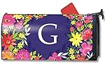 Pretty Petals Monogram G Magnetic Mailbox Cover Spring Floral Colorful Letter G