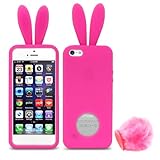 Fosmon JEL Series Bunny Design Silicone Case for Apple iPhone 5 / 5S (Pink)