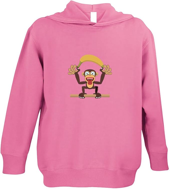 Monkey With Large Banana Toddler Pullover 100 Fleece Hoodie Hot Pink 2T Clothing