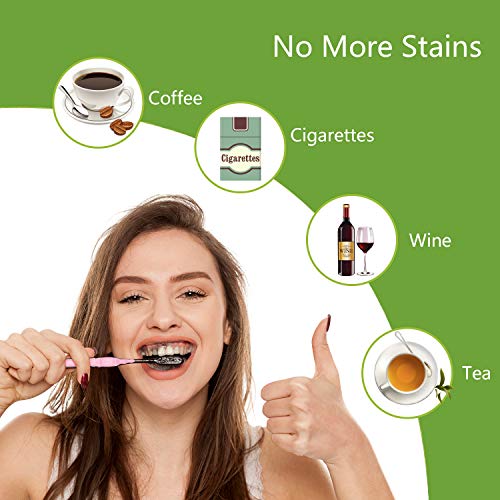 Activated Charcoal Powder, ESSLUX Natural Coconut Charcoal Teeth Whitening Powder, Organic Teeth Whitener, for Teeth Stain Removal, FDA Approved - Mint Flavor