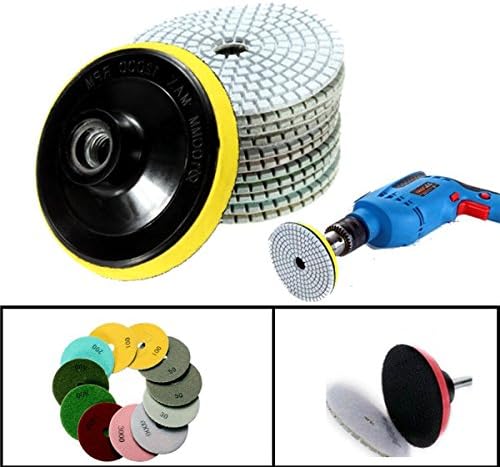 Letbo New 12pcs 4 Inch 30-6000 Grit Wet Dry Diamond Polishing Pads with Self-Adhesive Disc