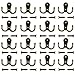 HBlife Robe Hook, 16 Pieces Double Prong Robe Hook Retro Cloth Hanger with 32 Pieces Screws (Bronze)