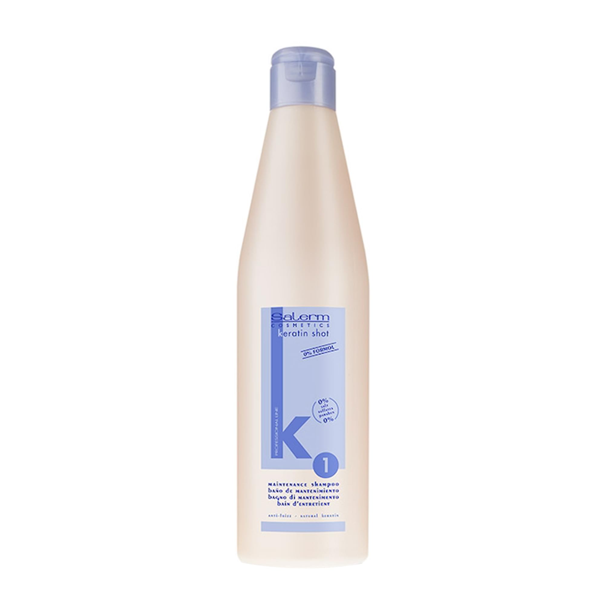 SALERM - Keratin Shot - Sulphate Free Shampoo - 500 ml - Preparation and Care for Keratin Treatment for Hair Straightening - Soft and Shiny Hair